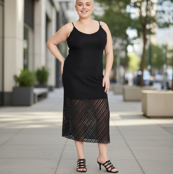 NWT Wild Fable Black Lace Midi Slip Dress – Size XL - Picture 1 of 10